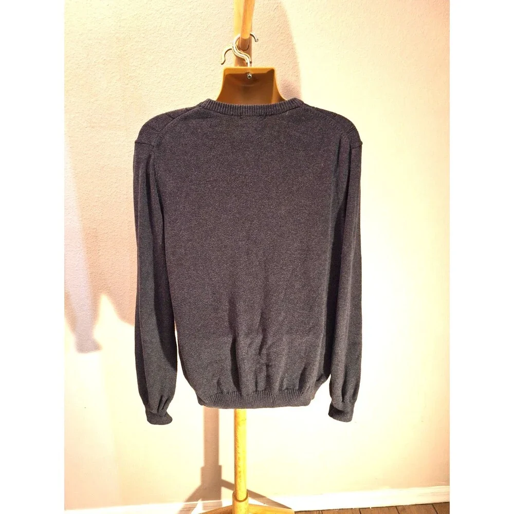 Lyle Scott Gray 100% Combed Cotton Crew Pullover Long Sleeve Sweater Lg Academia